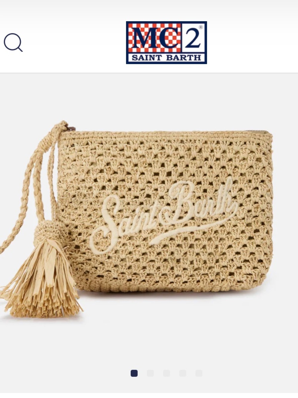 MC2 Saint Barth Tan Woven Wristlet Clutch